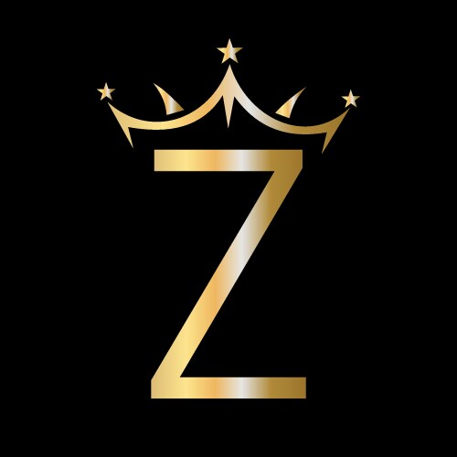 Initial letter z crown logo for beauty vector image