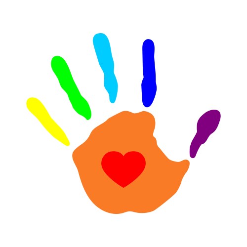 Rainbow hand vector image