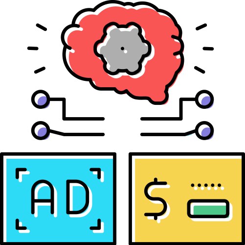 Programmatic advertising color icon vector image