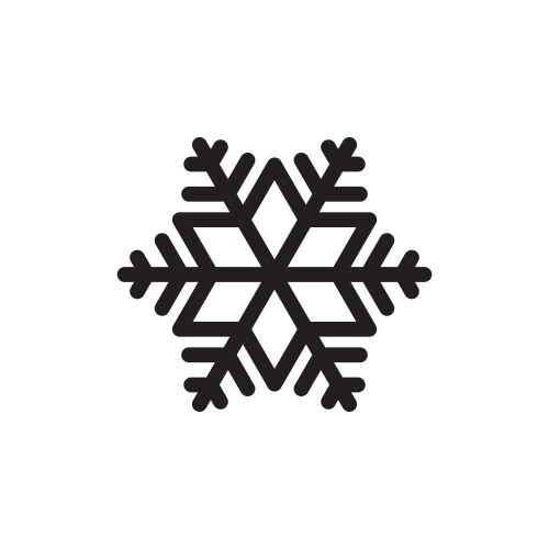 Simple black snowflake icon graphic isolated vector image