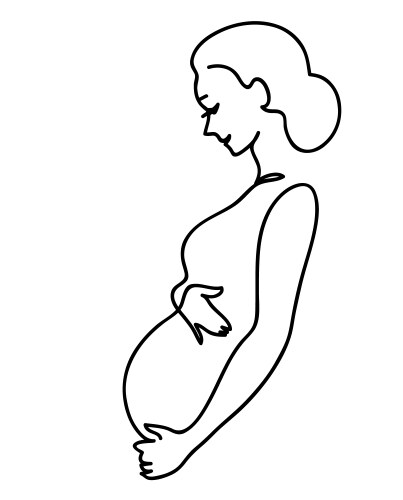 woman profile beauty pregnancy vector image