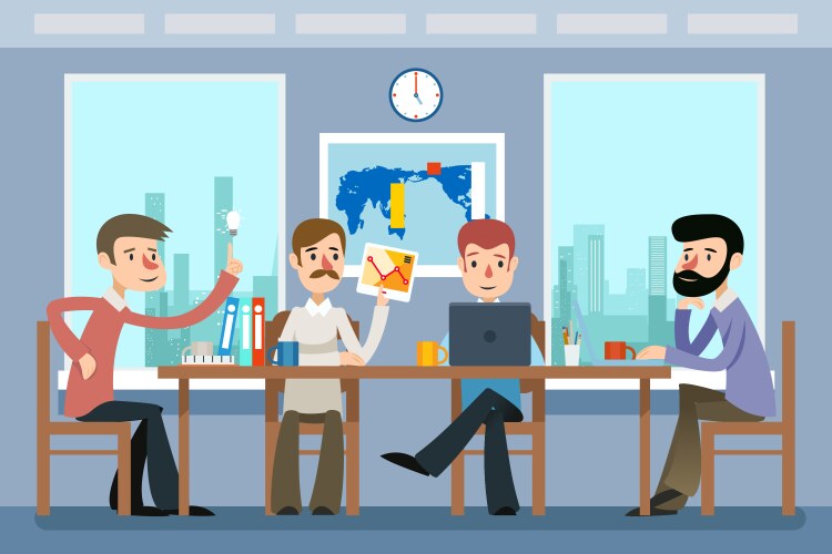 business meeting team working office vector image