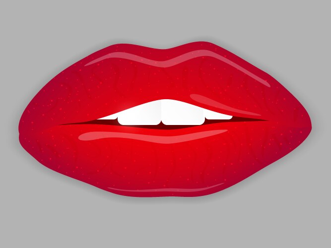 open mouth with red lips vector image