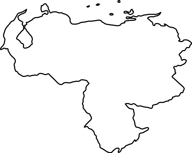 Venezuela map of black contour curves on white vector image