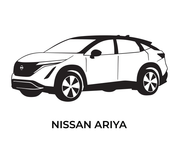 Silhouettes icons of nissan brand cars vector image