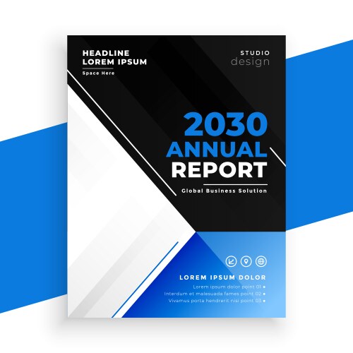 Modern business annual report layout a4 page vector image