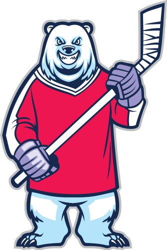 Bear ice hockey mascot vector image