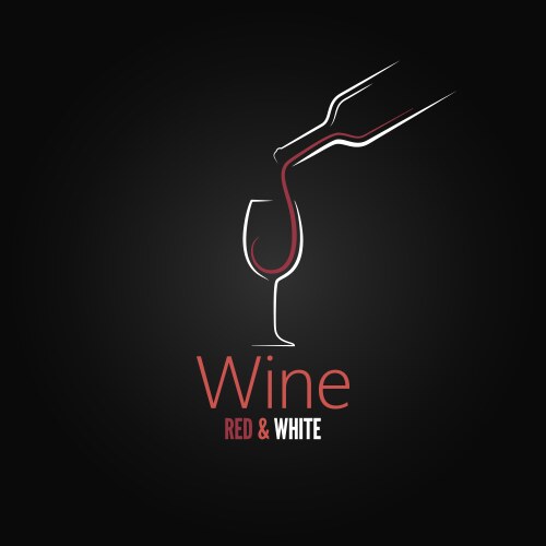 Wine glass concept menu design vector image