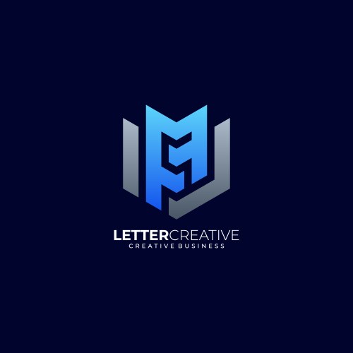 Logo letter m creative gradient colorful style vector image