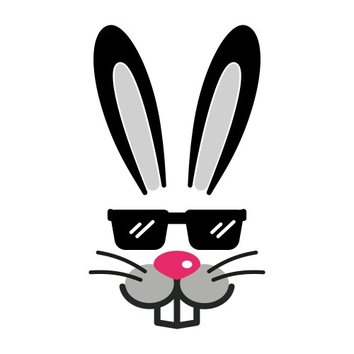 Funny rabbit boy face with sunglasses cute easter vector image