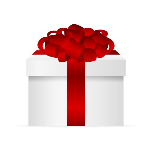 Gift in a box with red bow vector image