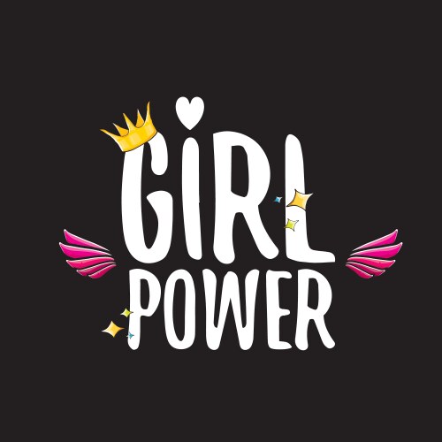 Girl power label or cute sticker vector image