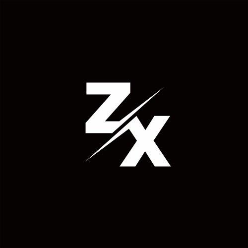 Zx logo letter monogram slash with modern vector image