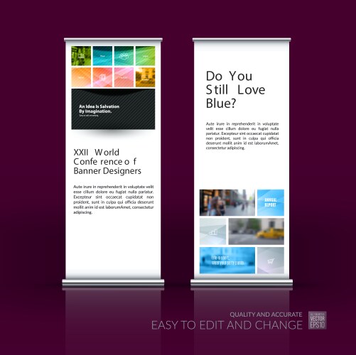 Abstract business set of modern roll up vector image