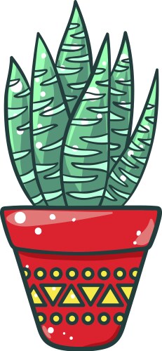 Home cactus icon beautiful decorative green vector image