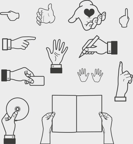 Hand and holding objects vector image