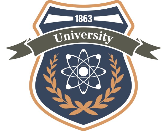 university of physics and science heraldic symbol vector image