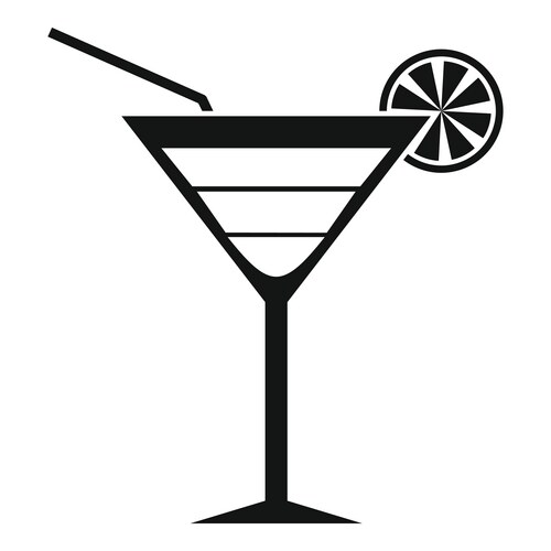 Beach cocktail icon simple style vector image