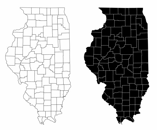 Illinois administrative maps vector image