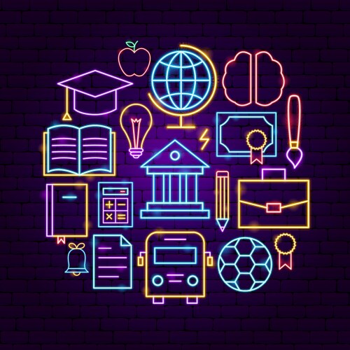 Education neon concept vector image