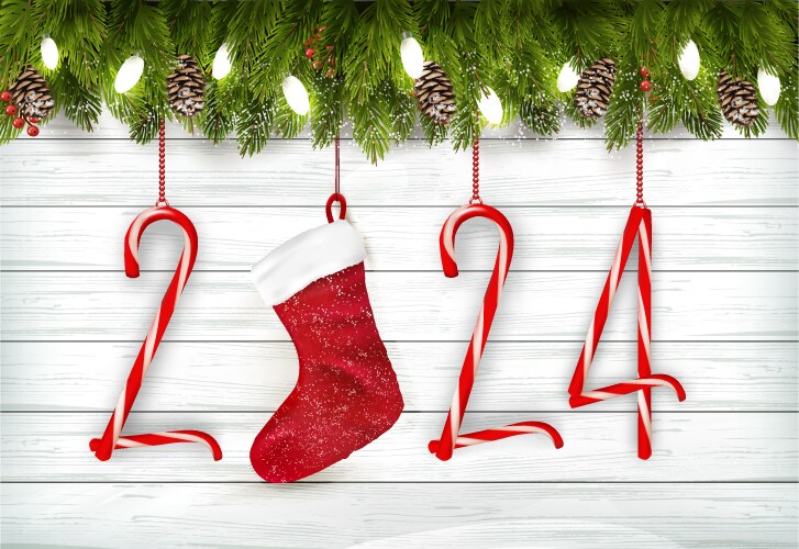 Merry christmas and happy new year background vector image