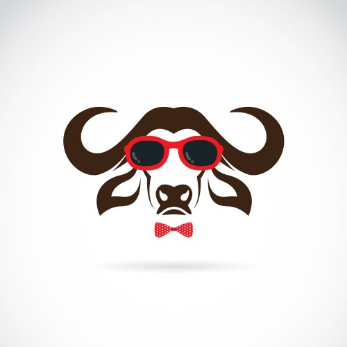 Images of buffalo wearing sunglasses vector image