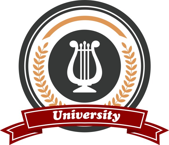 Art university emblem with laurel wreath vector image