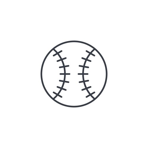 baseball ball thin line icon linear symbol vector image