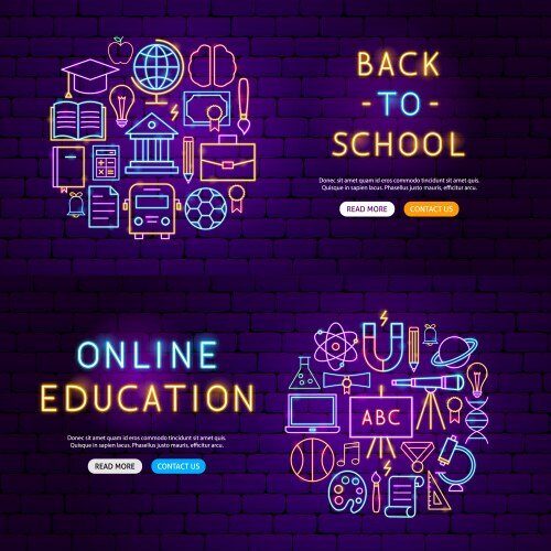 Education website banners vector image