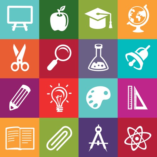 Seamless pattern with education icons vector image