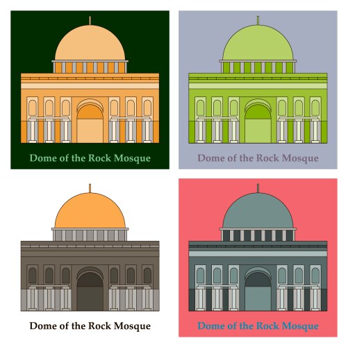 Mosaic al-aqsa mosque vector image