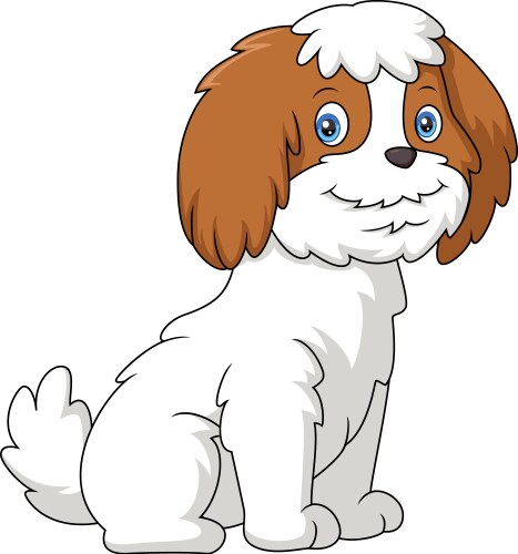 Cute dog cartoon on white background vector image