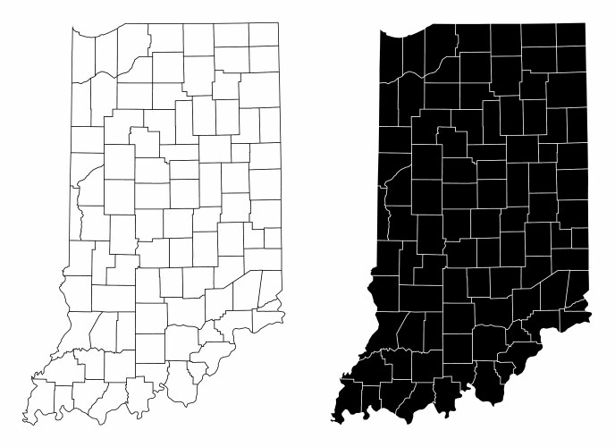 Indiana administrative maps vector image