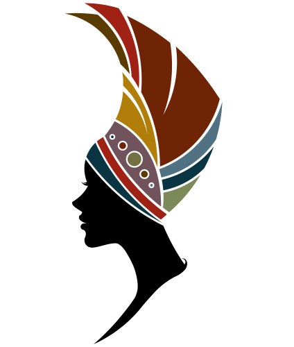 African women silhouette fashion models on white vector image