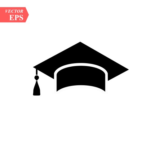 Graduation hat icon isolated on white vector image