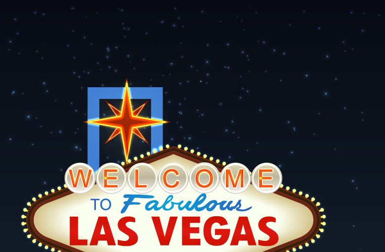 Night las vegas sign vector image