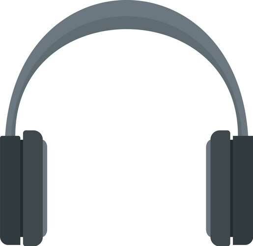 Stereo headphones icon flat style vector image