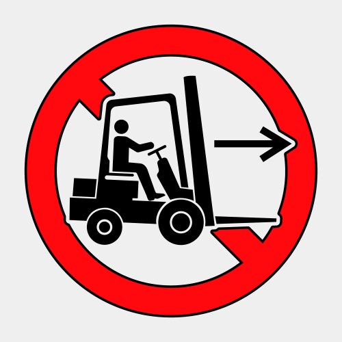 No forklift access sign for safety compliance vector image