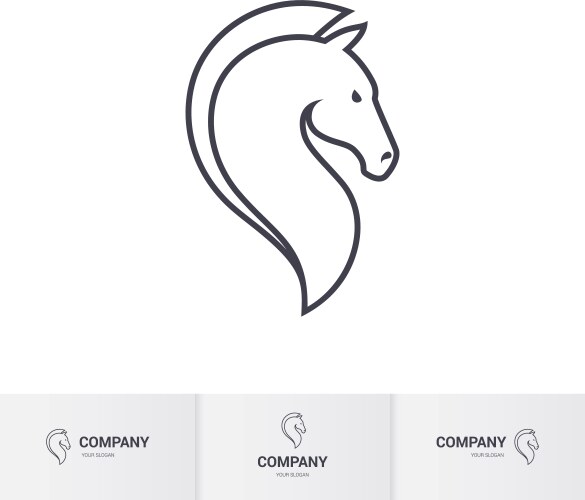 Stylized horse head for mascot logo template vector image