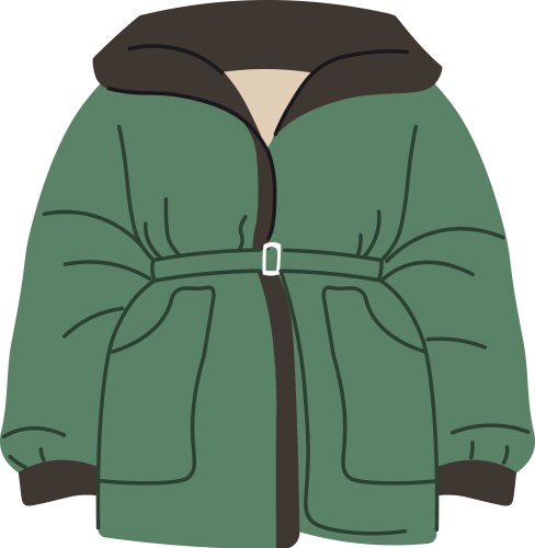 Winter clothes jacket for women stylish apparel vector image