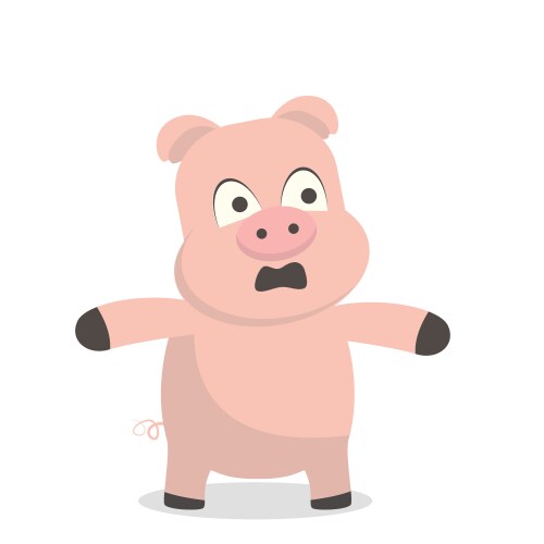 Cute pig with angry expression vector image