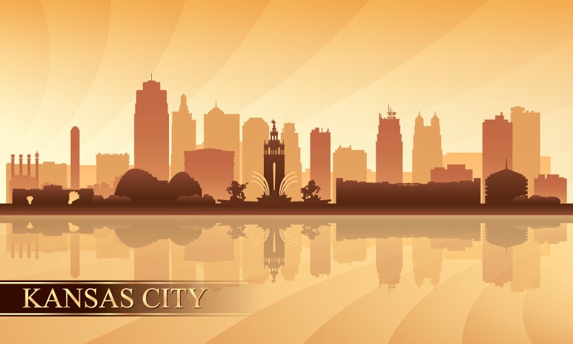 Kansas city skyline silhouette background vector image