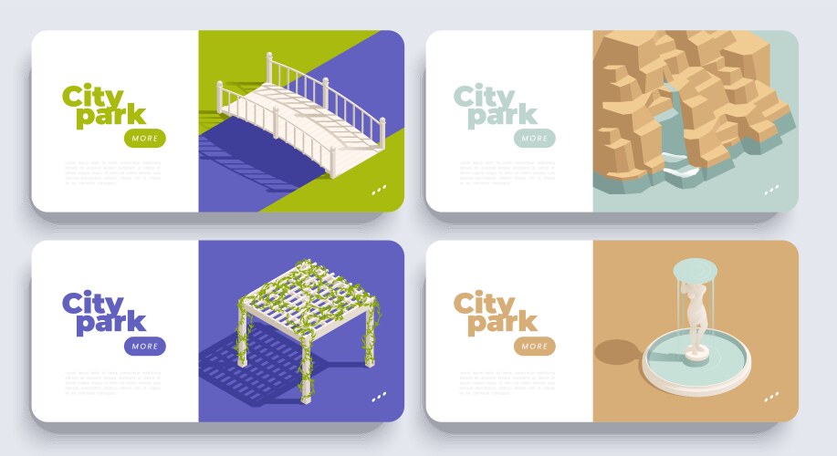 City park horizontal banners vector image