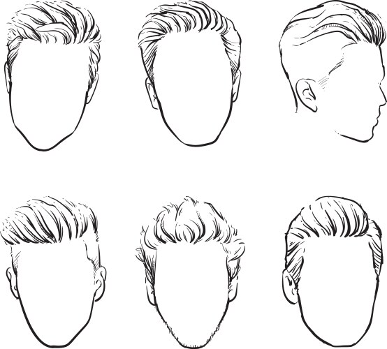 Man hair hand drawn hipster fashion beard vector image