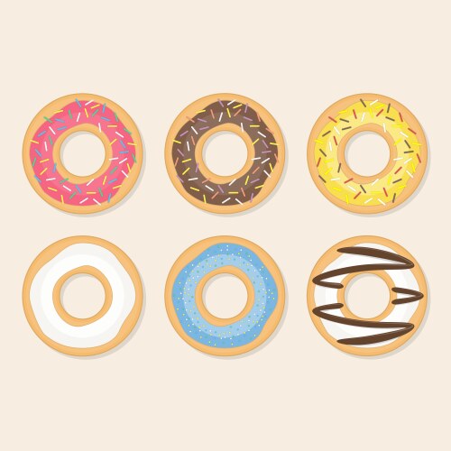 Donut set vector image