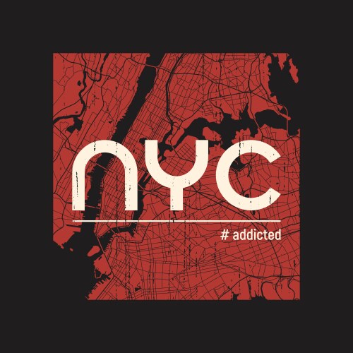 new york addicted t-shirt and apparel vector image