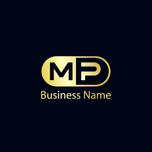 initial letter mp logo template design vector image