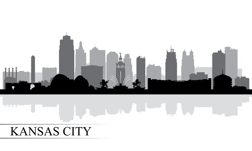 Kansas city skyline silhouette background vector image