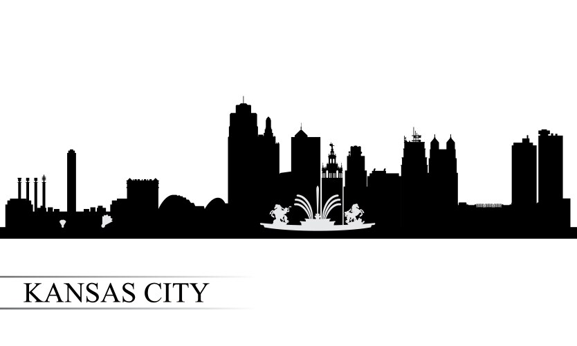 Kansas city skyline silhouette background vector image