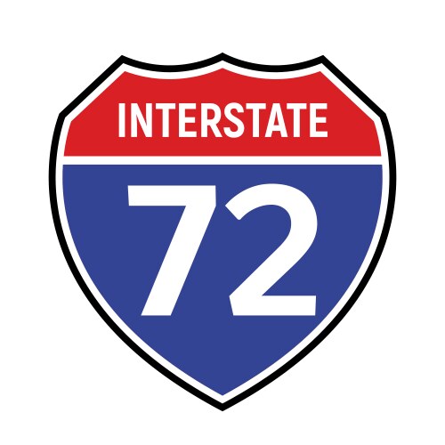 72 route sign icon road highway vector image